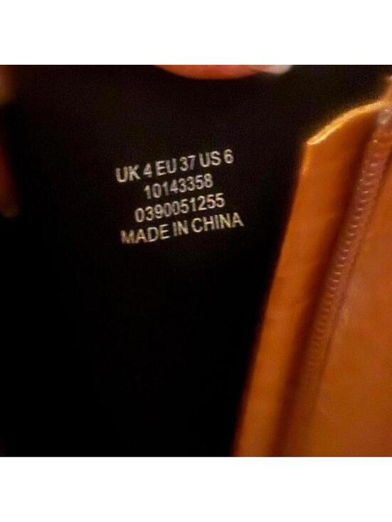 Brown croc embossed knee high stiletto boots pointed toe + zipper back. - Picture 4 of 5